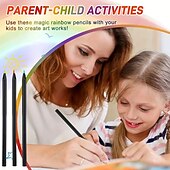 baratos materiais de pintura, desenho e arte-8pcs lápis de cor do arco-íris 7 cores em 1 lápis de cor do arco-íris presente para crianças. adequado para escolas, professores, alunos, crianças, para esboçar, rabiscar, colorir, pintar