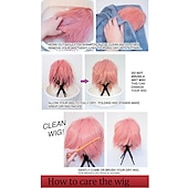 cheap Party Wigs-Short Cosplay Hair Wig Women Men Male Fluffy Straight Cartoon Anime Con Party Costume Pixie Wigs Black Halloween Wigs