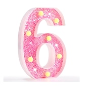 cheap Decorative Lights-LED Letter Lights Light Up Pink Letters Glitter Alphabet Letter Sign Battery Powered for Night Light Birthday Party Wedding Girls Gifts Home Bar Christmas Decoration Pink Letter