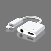 voordelige USB-hubs-adapter &amp; splitter voor iphone hoofdtelefoon 2 in 1 dual interface voor iphone oplader kabel aux audio adapter converter voor iphone 13/12/11/x/xs/xr/8/7 ipad ondersteuning bellen opladen