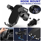 cheap Car Holder-Car Phone Holder with Hook Car Air Vent Clip Mount Not Fall Off Smartphone Stand GPS Support For 4.7-6.7in Mobile Phones