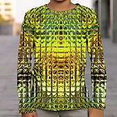 levne 3D vize a geometrie chlapce-Chlapecké 3D Grafika 3D tisk Tričko Košilky Dlouhý rukáv 3D tisk Léto Jaro Podzim Sportovní Módní Šik ven Děti 3-12 let Venkovní Ležérní Denní Běžný