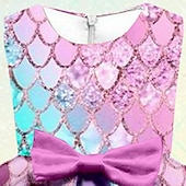 ieftine Dresser de desene animate 3D-Copii Fete Rochie Rochie de petrecere Sirenă Fără manșon Oficial Bufantă Crewneck Elegant Frumoasa Poliester Lungime Genunchi Rochie leagăn Rochie A line Toamnă Iarnă 3-10 ani Roz Îmbujorat