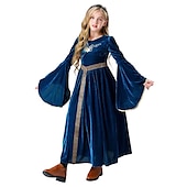 billige Kjole-Retro / vintage Kostymer i middelalderstil Renessanse Kjoler Cosplay kostyme Ballkjoler Kjegle Erme Viking Gentlewoman Outlander Jente Keltisk Royal Halloween Karneval Maskerade Halloween Maskerade