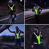 levne Dekorativní světla-USB dobíjecí LED reflexní vesta – vysoce viditelné bezpečnostní vybavení pro karnevalový běh, cyklistiku, chůzi a noční sporty