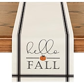 cheap Table Runners-Pumpkin Table Runner Halloween Fall Burlap Tablerunner Farmhouse Indoor Table Autumn Decoration Table Flag Decor For Dining Weddig Party Holiday