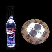 cheap Novelties-1/2/5pcs LED Coaster Flashing Creative Luminous Bottle LED Light Cup Sticker Mat Bar Club Party Supply Coaster Decor