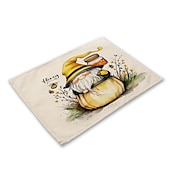 baratos Placemats &amp; Coasters &amp; Trivets-Girassóis placemats resistente ao calor mesa de fazenda placemat resistente a manchas, placemat para casamento cozinha mesa de jantar decoração interior ao ar livre