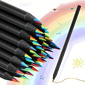 baratos materiais de pintura, desenho e arte-8pcs lápis de cor do arco-íris 7 cores em 1 lápis de cor do arco-íris presente para crianças. adequado para escolas, professores, alunos, crianças, para esboçar, rabiscar, colorir, pintar