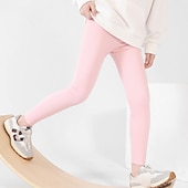 abordables Pantalones-Niños Chica Polainas Color sólido Activo Entrenamiento 7-13 años Primavera Negro Blanco Rosa