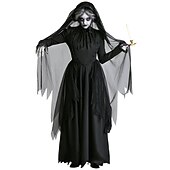 billiga Onda Häxor-häxa Djävul Ghost Bride halloween Cosplay-kostym Festklädsel Maskerad Valborgsmässoafton Kläder Cosplay Vuxna Dam Maskerad Mardi Gras Prestanda Fest Halloween Enkla Halloween kostymer Klä ut