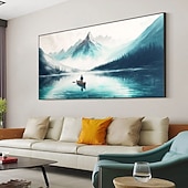 abordables Peintures paysages-main peinture à l'huile toile mur art décoration abstrait paysage marin peinture coloré bord de mer coucher de soleil pour la décoration intérieure roulé sans cadre non étiré peinture