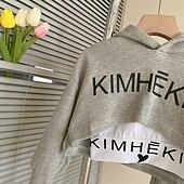halpa Setit-3 osainen Lapset Tyttöjen Kirjain Kirjailtu Huppari &amp; collegehoususetti Aseta Pitkähihainen Muoti ulko- Puuvilla 3-7 vuotta Kevät Punastuvan vaaleanpunainen Harmaa