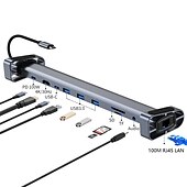 levne USB rozbočovače-typ c dokovací stanice pro laptop usb dock hdmi kompatibilní pd rj-45 usb hub adaptér pro macbook hp dell xps lenovo thinkpad asus pc