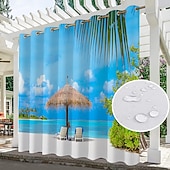 billige Vanntette gardiner-vanntette innendørs utendørs gardiner solsikker for bryllup uteplass tykke privatliv grommet gardiner for bryllup soverom, stue, veranda, pergola, cabana