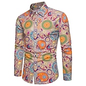 economico Cime-Retrò Vintage Anni &#039;70 Camicia Disco Floreale Paisley Per uomo Casual Quotidiano Parata dell&#039;Orgoglio Mese dell&#039;orgoglio Adulti Top Tutte le stagioni