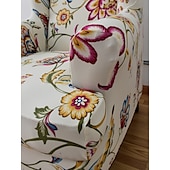 baratos Tampa da poltrona e capa de cadeira sem braço-Capa de cadeira de asa elástica capa de cadeira de asa capas de cadeira de asa de tecido spandex capas de poltrona com capa de almofada de assento para decoração de quarto de sala de estar