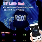 billige Originale gadgets-programmerbar kreativ rgb led lue bluetooth skinnende caps mobil app kontroll redigering ord hip hop elektronisk rekvisitt for halloween