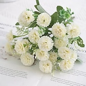 abordables Plantas y Flores Artificiales-1pc 20 cabezas flores artificiales hortensias falsas para muebles para el hogar