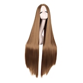 levne Párty paruky-40/100cm měkká rovná dlouhá cosplay paruka Halloween cosplay párty paruky