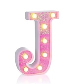 cheap Decorative Lights-LED Letter Lights Light Up Pink Letters Glitter Alphabet Letter Sign Battery Powered for Night Light Birthday Party Wedding Girls Gifts Home Bar Christmas Decoration Pink Letter