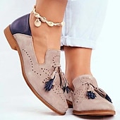 abordables Chaussures sans lacet et mocassins femme-Femme Ballerines Oxfords Slip-Ons Grandes Tailles Mules mocassins Bureau du quotidien Couleur unie Découper Eté Broderie Talon Bas Bout fermé Elégant Entreprise Confort Marche Polyuréthane Mocassins
