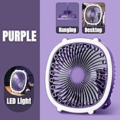 cheap Fans-Mini Eight-Claw Clip Fan – USB Rechargeable Portable Luminous Fan, Hangable and Bendable Design with Three Wind Shields