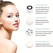 voordelige Persoonlijke bescherming-4-in-1 elektrische gezichtsreinigingsborstel gezichtsmassager gezichtskit set gezichtswasborstel gezichtsmachine exfoliërende borstel en gezichtsmassager skin spa kit waterdichte mee-eter acne