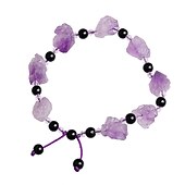 billige Bærbare tilbehør-naturlig ametyst original stein gjør-det-selv armbånd ametyst klyngeformet armbånd enkle smykker ametyst obsidian armbånd