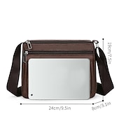 economico Borselli da uomo-borsa a tracolla in similpelle marrone da uomo - borsa a tracolla con tasche multi-cerniera per l&#039;uso quotidiano e i viaggi