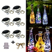halpa Aurinkoenergiakäyttöinen-oktoberfest aurinkoviinipullo timantti korkki valot 20 leds kuparilanka ulkona vedenpitävä satunauha valo puutarha häät sisäpihan koristelu 78,74 tuumaa