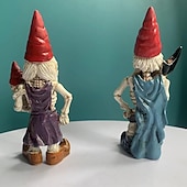 levne Halloweenové závěsné a stolní dekorace-2ks halloweenská kostra skřítci pryskyřice zombie skřítci sochy kostra trpasličí ornament hrůza lebka elf trpasličí figurky na trávník před verandu halloween dekorace stolní dekorace