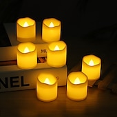 billige Stearinlys-12 stk led flammeløse timer lys langvarige batteridrevne telys til jul bryllup bordpynt varm hvit
