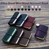 levne Notebooky a plánovače-Kůže zápisník Jednoduchý A7 2.9×4.1 palce Retro Kůže SoftCover Přenosná 64 stránky zápisník pro Cestovatelské Student