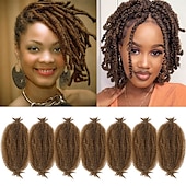 cheap Crochet Hair-Marley Hair 10 Inch 7 Packs Pre Separated Springy Afro Twist Hair Marley Twist Braiding Hair for Faux Locs Crochet Hair Pre Fluffed Spring Twist Hair Synthetic Hair Extensions