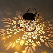 economico Illuminazione vialetto-Annaffiatoio Solare All&#039;aperto Luci Appese Bollitore Lanterna Stringa Di Luce Impermeabile Per Giardino Giardino Aiuola Ghirlanda Decor Metallo Lampada Retrò