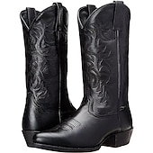 tanie obuwie-Retro / vintage Hipisowskie 1970 Obuwie But zachodni Hipisowskie West Cowboy Żakard Solidne kolory Męskie Karnawał Bal maskowy Urlop Impreza / Wieczór Na co dzień Dla dorosłych Obuwie Na każdy sezon