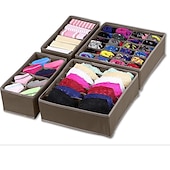 economico Organizzatori di Cassetti per Vestiti-Divisore organizer per cassetti biancheria intima calzini 4 pezzi, organizzatore cassetto cassettiera lavabile ulg organizer per armadio pieghevole in tessuto oxford e scatole portaoggetti per calze,