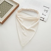 voordelige Accessoires voor haarstyling-1pc sjaal hoofdband voor vrouwen - elastische grote boho driehoek bandana hoofddoeken met clips antislip effen kleur haar hoofddoek voor tienermeisjes