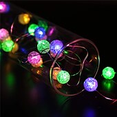 economico Striscie luci a batteria-led crystal clear ball string luce fata flessibile luci ghirlanda 1m 3m 30leds per la festa di nozze albero di natale decorazioni per le vacanze illuminazione