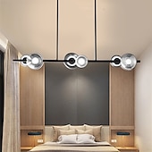 economico Lampadari particolari-6-Light 100 cm Design a isola Plafoniere Rame Bicchiere Ottone Moderno 110-120V 220-240V
