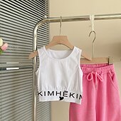halpa Setit-3 osainen Lapset Tyttöjen Kirjain Kirjailtu Huppari &amp; collegehoususetti Aseta Pitkähihainen Muoti ulko- Puuvilla 3-7 vuotta Kevät Punastuvan vaaleanpunainen Harmaa