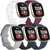 baratos Pulseiras de relógio Fitbit-Pulseira de Smartwatch Compatível com Fitbit Versa 4 Sense 2 Versa 3 Sense Silicone macio Relógio inteligente Alça Elástico Respirável Pulseira Esportiva Substituição Pulseira