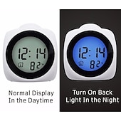 お買い得  スマートライト-LEDスマートライト プロジェクションデジタルLEDアラームクロックベッドルーム用天井壁 dimmer USB充電器バッテリー時間と温度表示バックアップラウドデュアルアラームクロック重い寝る子供高齢者用