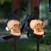 halpa Halloween rekvisiittivalo-1kpl Polun valot ja lyhdyt Aurikoladattava Vedenkestävä Lämmin valkoinen 1 LED-helmet