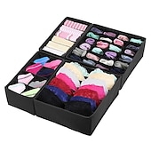 economico Organizzatori di Cassetti per Vestiti-Divisore organizer per cassetti biancheria intima calzini 4 pezzi, organizzatore cassetto cassettiera lavabile ulg organizer per armadio pieghevole in tessuto oxford e scatole portaoggetti per calze,