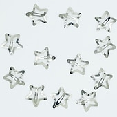 baratos Acessórios de penteados-10 pçs 1.61 &quot;estrela grampos de cabelo snap presilhas de cabelo antiderrapante estrela acessórios para o cabelo para meninas mulheres 2000s y2k prata metal grampos de cabelo
