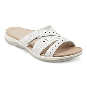 preiswerte Komfortsandalen-Damen Sandalen Hausschuhe Slippers Boho Flache Sandalen Hausschuhe im Freien Täglich Strand Feste Farbe Sommer Keilabsatz Klassisch Brautkleider schlicht PU Schwarz Weiß Rosa