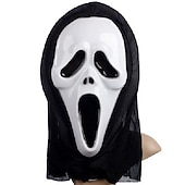 olcso Klasszikus horror-Sikoly Halál Szellem arc Szerepjáték Jelmezek Maszk Gyermek Felnőttek Férfi Női Fiú Borzalom Ijesztő jelmez Parti Színpad Mindszentek napja Farsang Mardi Gras Könnyű farsangi jelmez