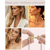 economico kit per la creazione di perline-separatore di fermagli a strati per collana da donna 14k oro argento groviglio gioielli di sicurezza senza catenaccio di chiusura convertitore estensore della catena